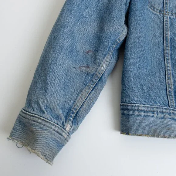 Vintage Lee Storm Rider Denim Jacket Blanket Lined Corduroy Collar - Picture 10 of 14